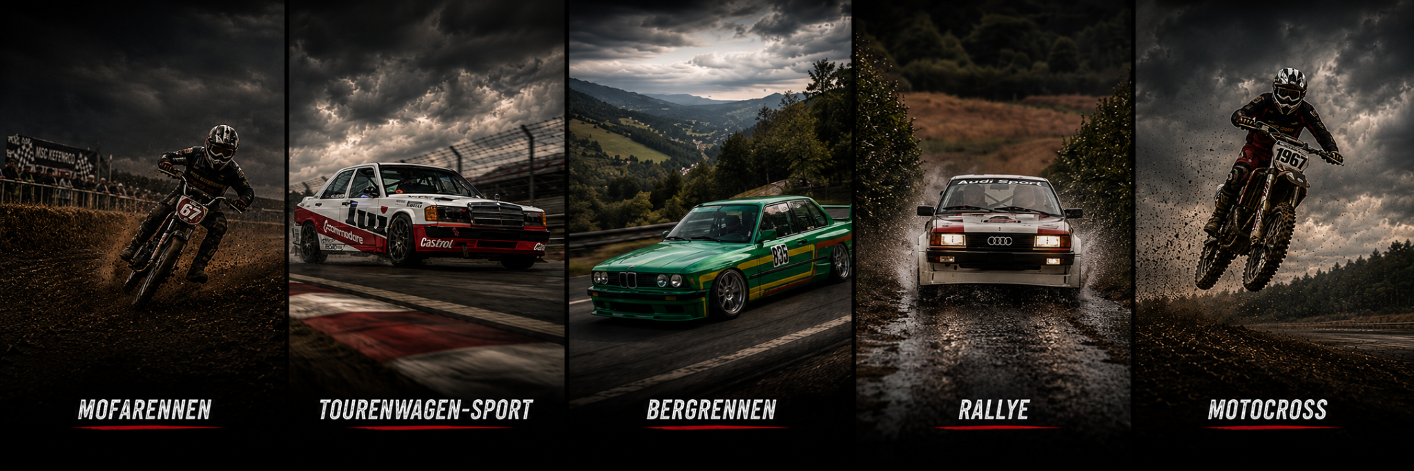 Mofarennen, Tourenwagen-Sport, Bergrennen, Rallye und Motocross beim MSC Kefenrod